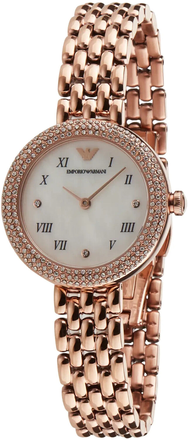 Emporio Armani Rosa Quartz Mother of Pearl White Dial Rose Gold Steel Strap Watch For Women - AR11355 - Image 3